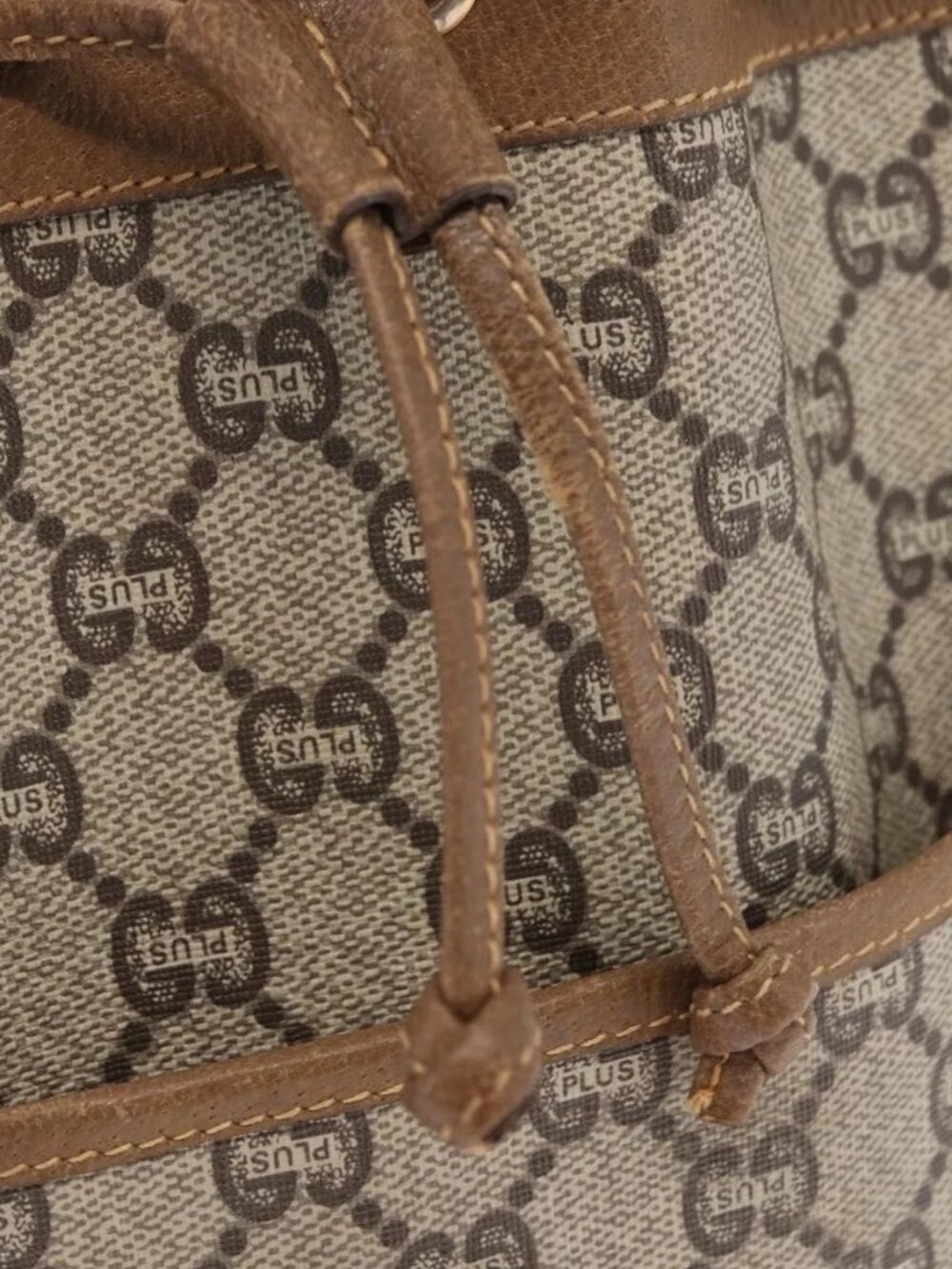 GUCCI GG Plus Supreme Shoulder Bag PVC Beige Gold Auth ka2009 - Picture 8 of 16